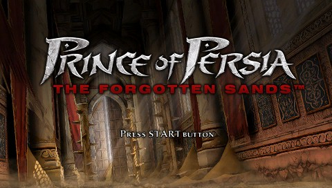 Prince of Persia: The Forgotten Sands title screen for PSP